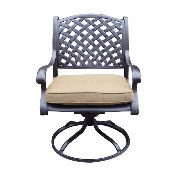 Sparta Outdoor Aluminum Swivel Rocker Dining Chairs with Cushions: Weather-Resistant, Modern, Durable , Comfortable Dining Arm Chairs for Patio, Garden, and Backyard, Set of 2