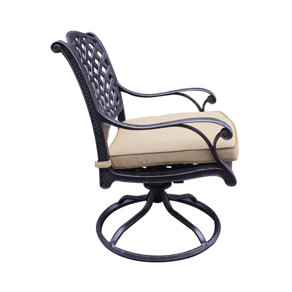 Sparta Outdoor Aluminum Swivel Rocker Dining Chairs with Cushions: Weather-Resistant, Modern, Durable , Comfortable Dining Arm Chairs for Patio, Garden, and Backyard, Set of 2