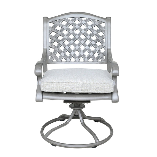 Sparta Outdoor Aluminum Swivel Rocker Dining Chairs with Cushions: Weather-Resistant, Modern, Durable , Comfortable Dining Arm Chairs for Patio, Garden, and Backyard, Set of 2