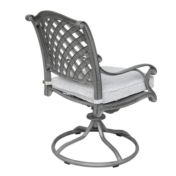 Sparta Outdoor Aluminum Swivel Rocker Dining Chairs with Cushions: Weather-Resistant, Modern, Durable , Comfortable Dining Arm Chairs for Patio, Garden, and Backyard, Set of 2