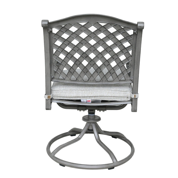 Sparta Outdoor Aluminum Swivel Rocker Dining Chairs with Cushions: Weather-Resistant, Modern, Durable , Comfortable Dining Arm Chairs for Patio, Garden, and Backyard, Set of 2