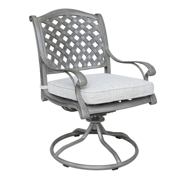 Sparta Outdoor Aluminum Swivel Rocker Dining Chairs with Cushions: Weather-Resistant, Modern, Durable , Comfortable Dining Arm Chairs for Patio, Garden, and Backyard, Set of 2