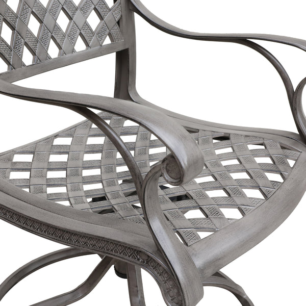 Sparta Outdoor Aluminum Swivel Rocker Dining Chairs with Cushions: Weather-Resistant, Modern, Durable , Comfortable Dining Arm Chairs for Patio, Garden, and Backyard, Set of 2
