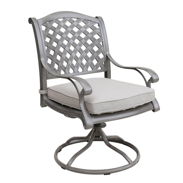 Sparta Outdoor Aluminum Swivel Rocker Dining Chairs with Cushions: Weather-Resistant, Modern, Durable , Comfortable Dining Arm Chairs for Patio, Garden, and Backyard, Set of 2