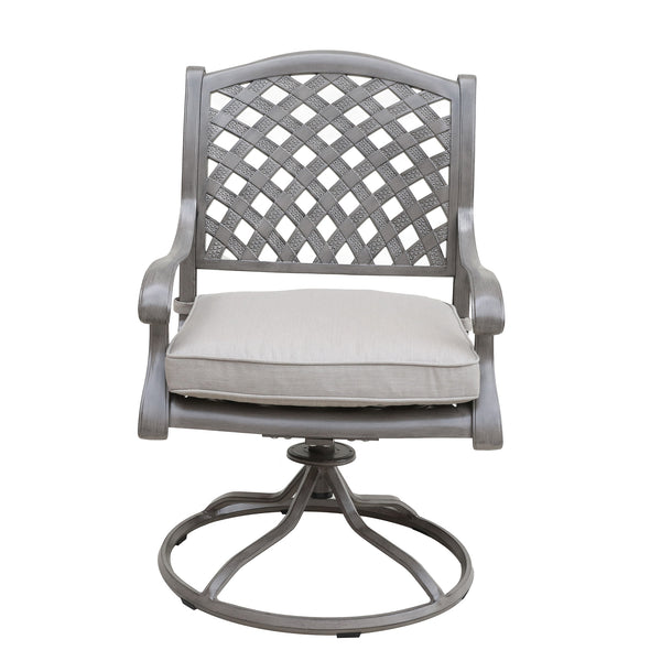 Sparta Outdoor Aluminum Swivel Rocker Dining Chairs with Cushions: Weather-Resistant, Modern, Durable , Comfortable Dining Arm Chairs for Patio, Garden, and Backyard, Set of 2
