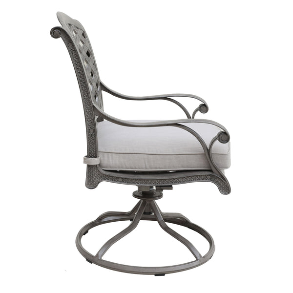 Sparta Outdoor Aluminum Swivel Rocker Dining Chairs with Cushions: Weather-Resistant, Modern, Durable , Comfortable Dining Arm Chairs for Patio, Garden, and Backyard, Set of 2