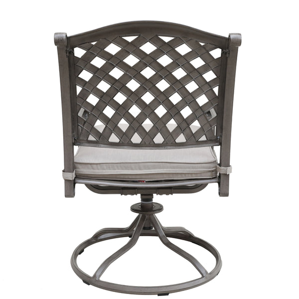 Sparta Outdoor Aluminum Swivel Rocker Dining Chairs with Cushions: Weather-Resistant, Modern, Durable , Comfortable Dining Arm Chairs for Patio, Garden, and Backyard, Set of 2
