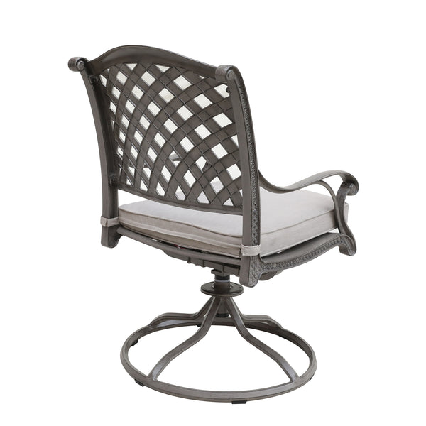 Sparta Outdoor Aluminum Swivel Rocker Dining Chairs with Cushions: Weather-Resistant, Modern, Durable , Comfortable Dining Arm Chairs for Patio, Garden, and Backyard, Set of 2