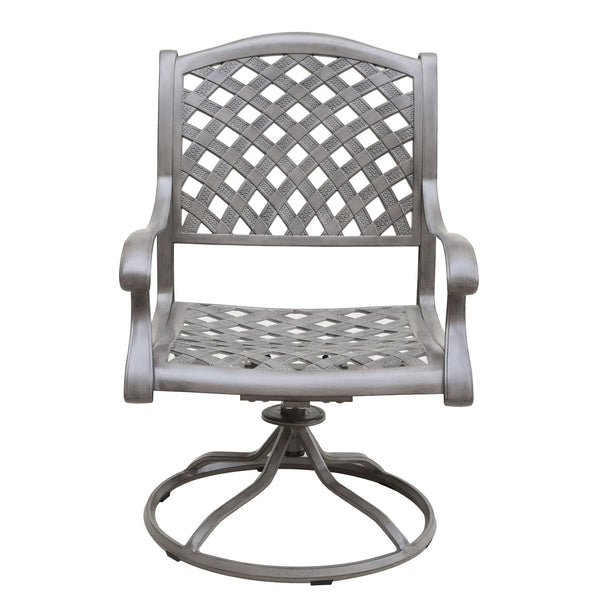 Sparta Outdoor Aluminum Swivel Rocker Dining Chairs with Cushions: Weather-Resistant, Modern, Durable , Comfortable Dining Arm Chairs for Patio, Garden, and Backyard, Set of 2
