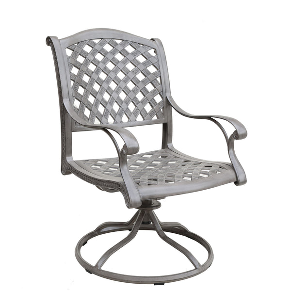 Sparta Outdoor Aluminum Swivel Rocker Dining Chairs with Cushions: Weather-Resistant, Modern, Durable , Comfortable Dining Arm Chairs for Patio, Garden, and Backyard, Set of 2