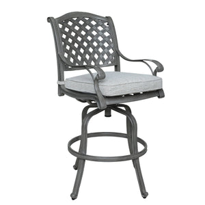 Sparta Bar Stool with Cushion, All-Weather Furniture, Set of 2