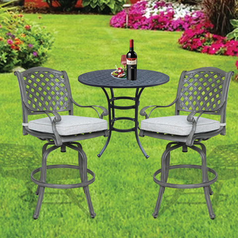 Sparta Bar Stool with Cushion, All-Weather Furniture, Set of 2