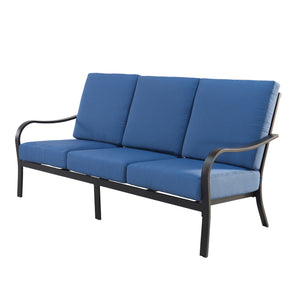 Modern Outdoor Aluminum Sofa with Cushions: Weather-Resistant, Durable and Comfortable Patio Furniture for Garden, Backyard, and Poolside