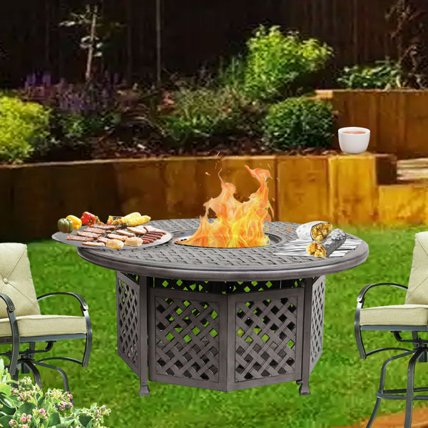 Sparta Cast Aluminum Propane Gas Firepit Table