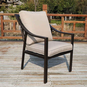 Laguna Outdoor Aluminum Dining Chair with Cushion, Set of 2