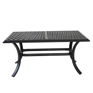 Florence 21x42 Inch Outdoor Standard Coffee Table: All-Weather, Rust-Resistant, Aluminum Rectangular Coffee table for Patio, Deck, Backyard, Garden, and Poolside