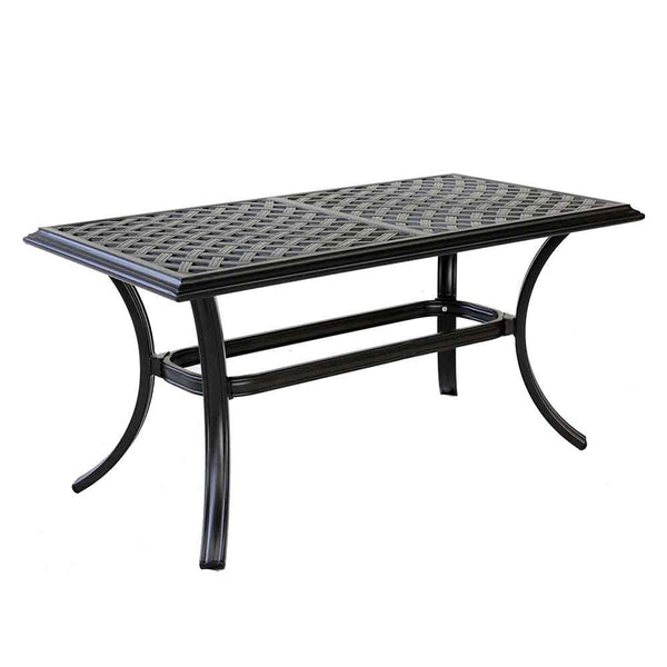 Florence 21x42 Inch Outdoor Standard Coffee Table: All-Weather, Rust-Resistant, Aluminum Rectangular Coffee table for Patio, Deck, Backyard, Garden, and Poolside