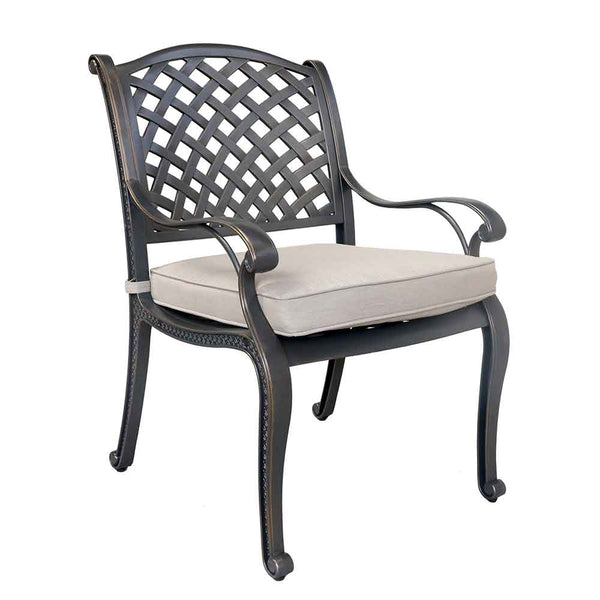 Sparta Stylish Outdoor 5-Piece Aluminum Dining Set with Cushion: Weather-Resistant, Classic, Durable and Comfortable Patio Furniture Set with Armchairs and Round Table