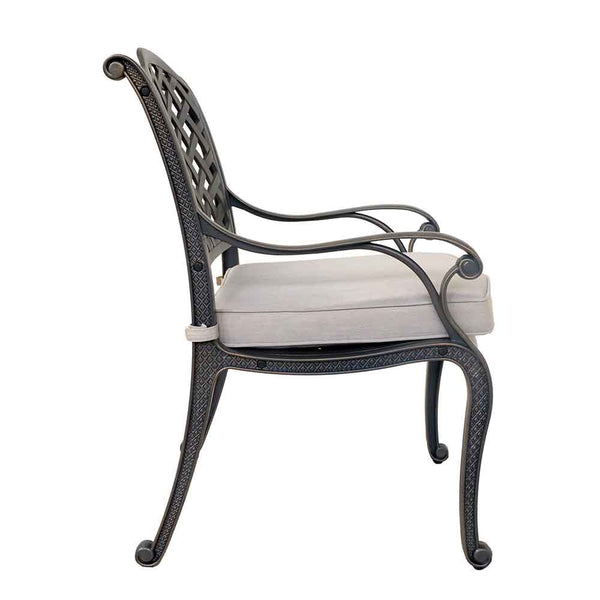 Manhattan Outdoor Dining Chair with Cushion: Weather-resistant, Rust-proof, Durable and Comfortable Patio chair for Garden and Outdoor Spaces