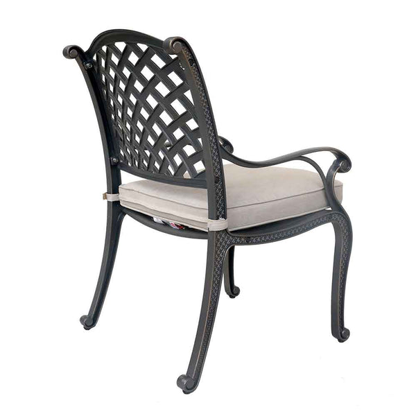 Manhattan Outdoor Dining Chair with Cushion: Weather-resistant, Rust-proof, Durable and Comfortable Patio chair for Garden and Outdoor Spaces