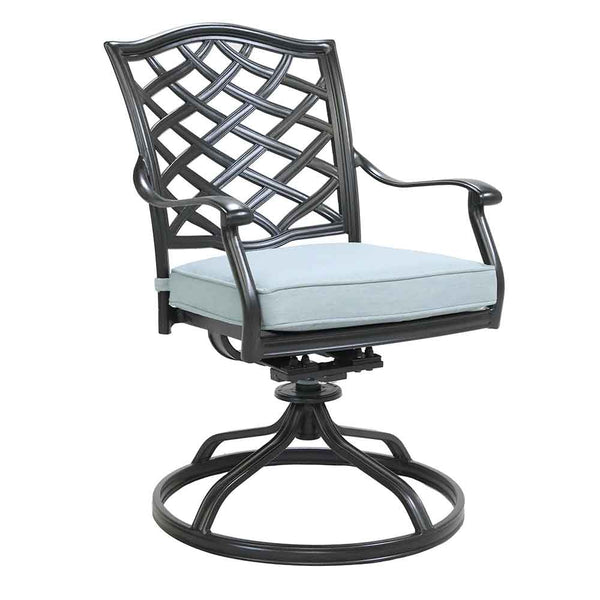 Florence Aluminum 5 Piece Round Dining Set with 4 Swivel Rockers
