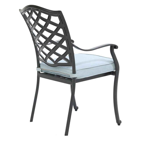 Florence Aluminum Dining Arm Chairs with Cushion: Modern Design, Durable and All-Weather Dining chairs for Outdoor, Patio, and Garden, Set of 2