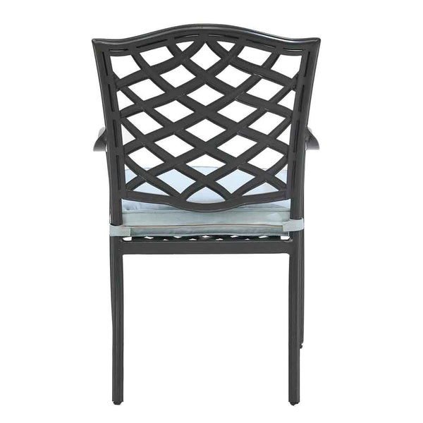 Florence Aluminum Dining Arm Chairs with Cushion: Modern Design, Durable and All-Weather Dining chairs for Outdoor, Patio, and Garden, Set of 2