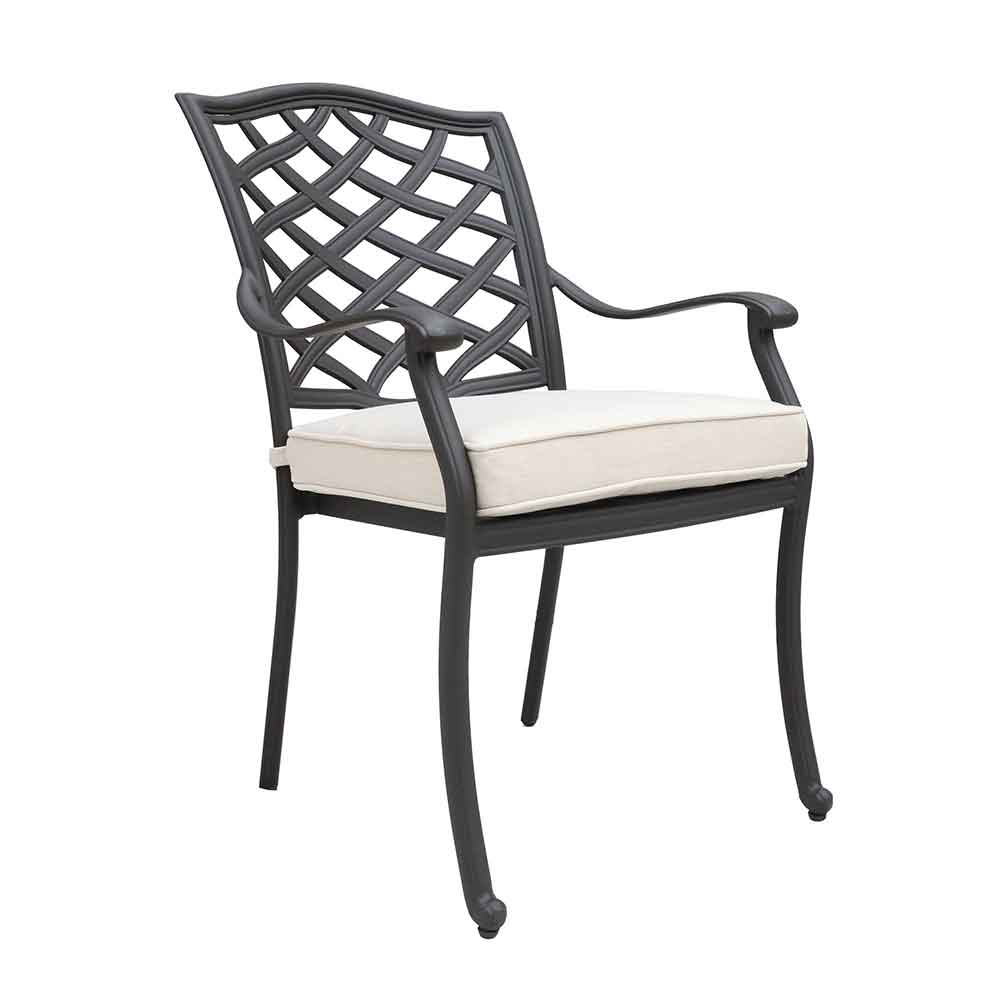 Florence Aluminum Dining Arm Chairs with Cushion Modern Design