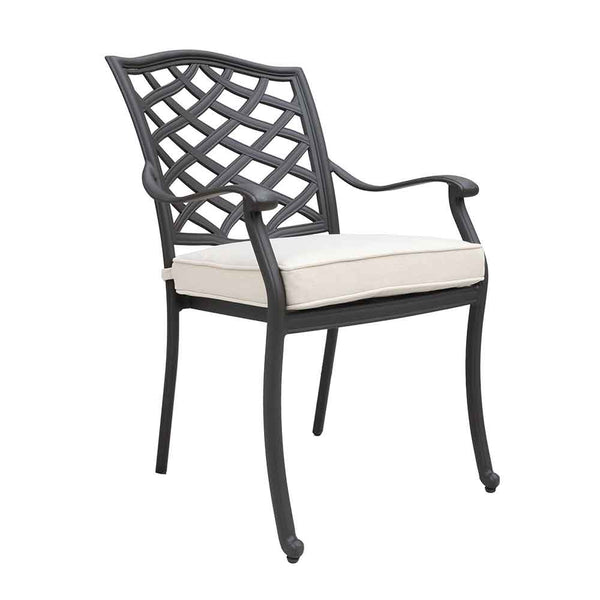 Florence Aluminum 5 Piece Round Dining Set with 4 Arm Chairs
