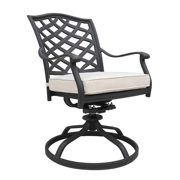 Florence Aluminum 5 Piece Round Dining Set with 4 Swivel Rockers