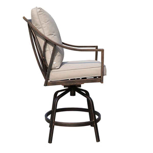 Laguna Outdoor Aluminum Swivel Bar Stool with Cushion, Set of 2
