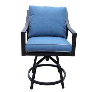 Laguna Outdoor Aluminum Swivel Bar Stool with Cushion, Set of 2