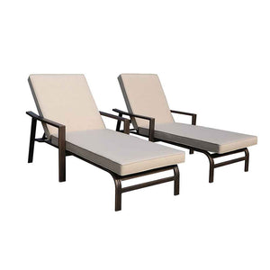 Laguna Outdoor Aluminum Chaise Lounge with Cushion, Set of 2