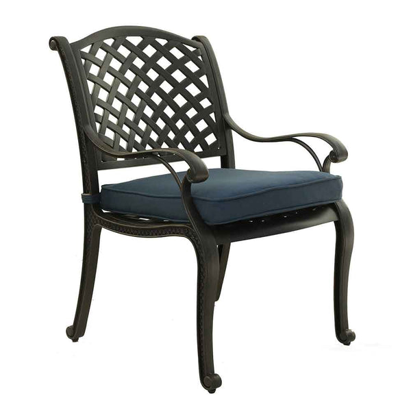 Manhattan Outdoor Dining Chair with Cushion: Weather-resistant, Rust-proof, Durable and Comfortable Patio chair for Garden and Outdoor Spaces