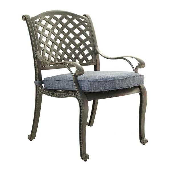Manhattan Outdoor Dining Chair with Cushion: Weather-resistant, Rust-proof, Durable and Comfortable Patio chair for Garden and Outdoor Spaces