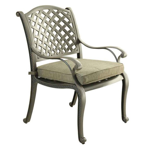 Manhattan Outdoor Dining Chair with Cushion: Weather-resistant, Rust-proof, Durable and Comfortable Patio chair for Garden and Outdoor Spaces