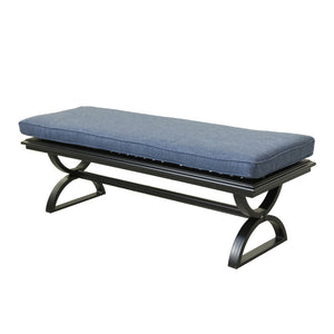 Manhattan Aluminum Dining Bench Stool with Cushion