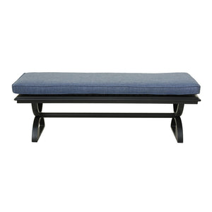 Manhattan Aluminum Dining Bench Stool with Cushion