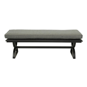 Manhattan Aluminum Dining Bench Stool with Cushion