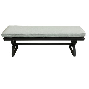 Manhattan Aluminum Dining Bench Stool with Cushion