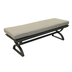 Manhattan Aluminum Dining Bench Stool with Cushion