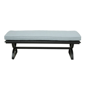 Manhattan Aluminum Dining Bench Stool with Cushion