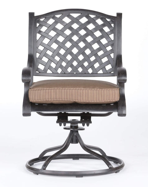 Sparta Outdoor Aluminum Swivel Rocker Dining Chairs with Cushions: Weather-Resistant, Modern, Durable , Comfortable Dining Arm Chairs for Patio, Garden, and Backyard, Set of 2