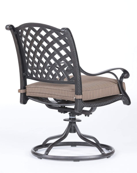 Sparta Outdoor Aluminum Swivel Rocker Dining Chairs with Cushions: Weather-Resistant, Modern, Durable , Comfortable Dining Arm Chairs for Patio, Garden, and Backyard, Set of 2