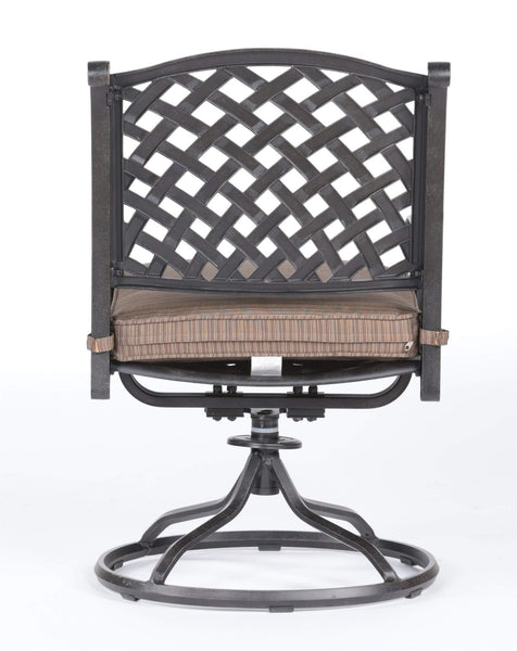 Sparta Outdoor Aluminum Swivel Rocker Dining Chairs with Cushions: Weather-Resistant, Modern, Durable , Comfortable Dining Arm Chairs for Patio, Garden, and Backyard, Set of 2