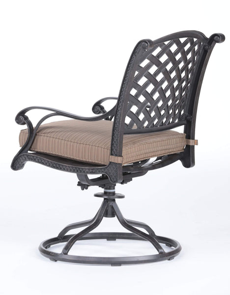 Sparta Outdoor Aluminum Swivel Rocker Dining Chairs with Cushions: Weather-Resistant, Modern, Durable , Comfortable Dining Arm Chairs for Patio, Garden, and Backyard, Set of 2
