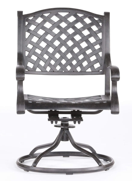Sparta Outdoor Aluminum Swivel Rocker Dining Chairs with Cushions: Weather-Resistant, Modern, Durable , Comfortable Dining Arm Chairs for Patio, Garden, and Backyard, Set of 2