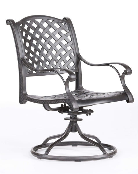 Sparta Outdoor Aluminum Swivel Rocker Dining Chairs with Cushions: Weather-Resistant, Modern, Durable , Comfortable Dining Arm Chairs for Patio, Garden, and Backyard, Set of 2