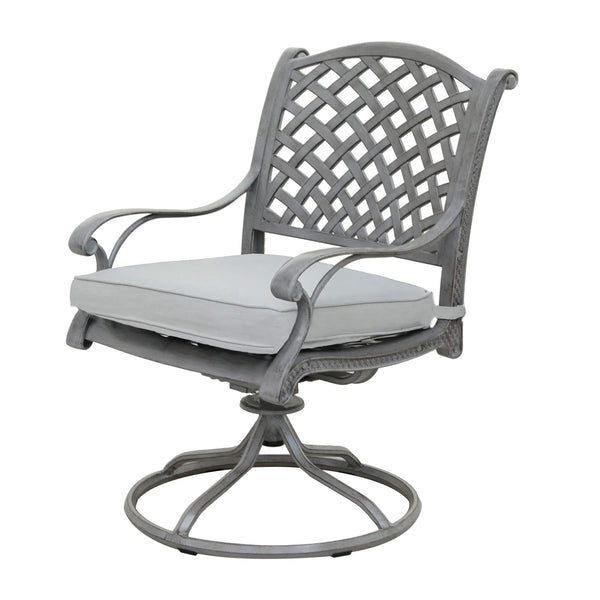 Sparta Outdoor Aluminum Swivel Rocker Dining Chairs with Cushions: Weather-Resistant, Modern, Durable , Comfortable Dining Arm Chairs for Patio, Garden, and Backyard, Set of 2