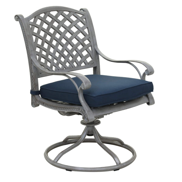 Sparta Outdoor Aluminum Swivel Rocker Dining Chairs with Cushions: Weather-Resistant, Modern, Durable , Comfortable Dining Arm Chairs for Patio, Garden, and Backyard, Set of 2